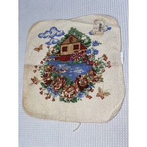 Vintage Cannon Washcloth Farmhouse Cotton Terry Rag Kitchen‎ Floral Country NOS
